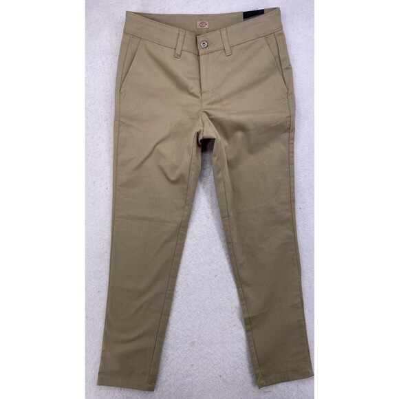 Dickies Skinny Fit Khaki Pants 27R Workwear Twill Stretch Cotton Blend New Tags - Picture 1 of 8